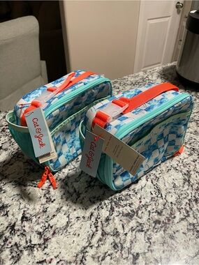 2 Cat & Jack Insulated Kids Lunch
Box - Blue Checkered Shark